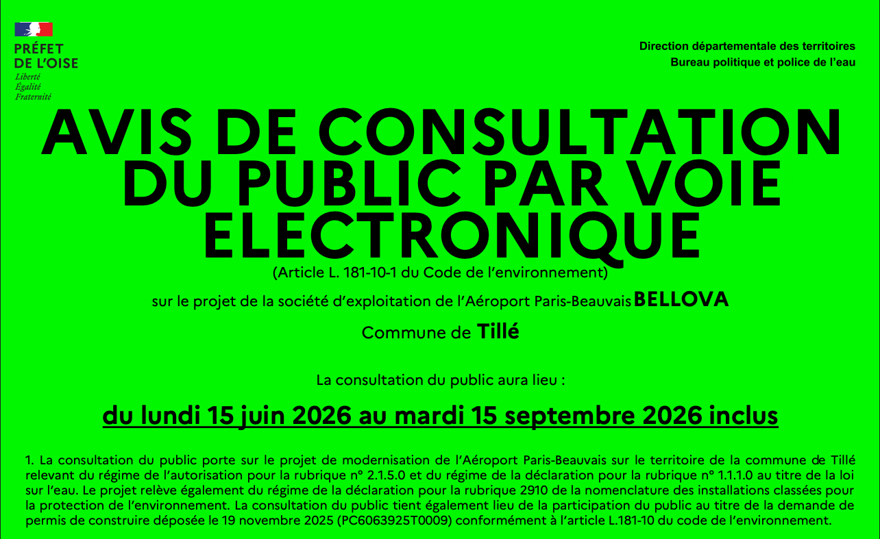 AVIS DE CONSULTATION DU PUBLIC PAR VOIE ELECTRONIQUE